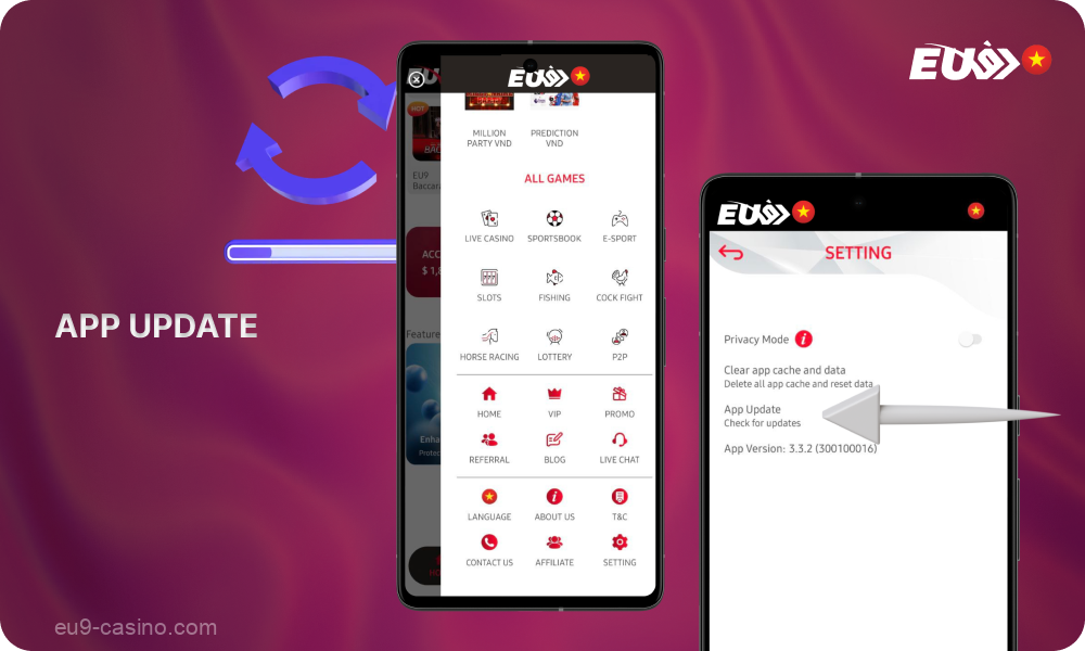Pengguna Indonesia perlu mengikuti beberapa langkah sederhana untuk memperbarui aplikasi seluler Eu9