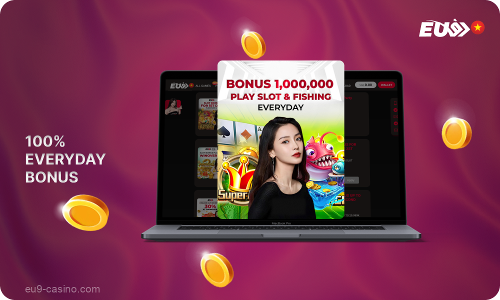 Eu9 Casino menawarkan bonus harian kepada pengguna Indonesia pada permainan jackpot PGS